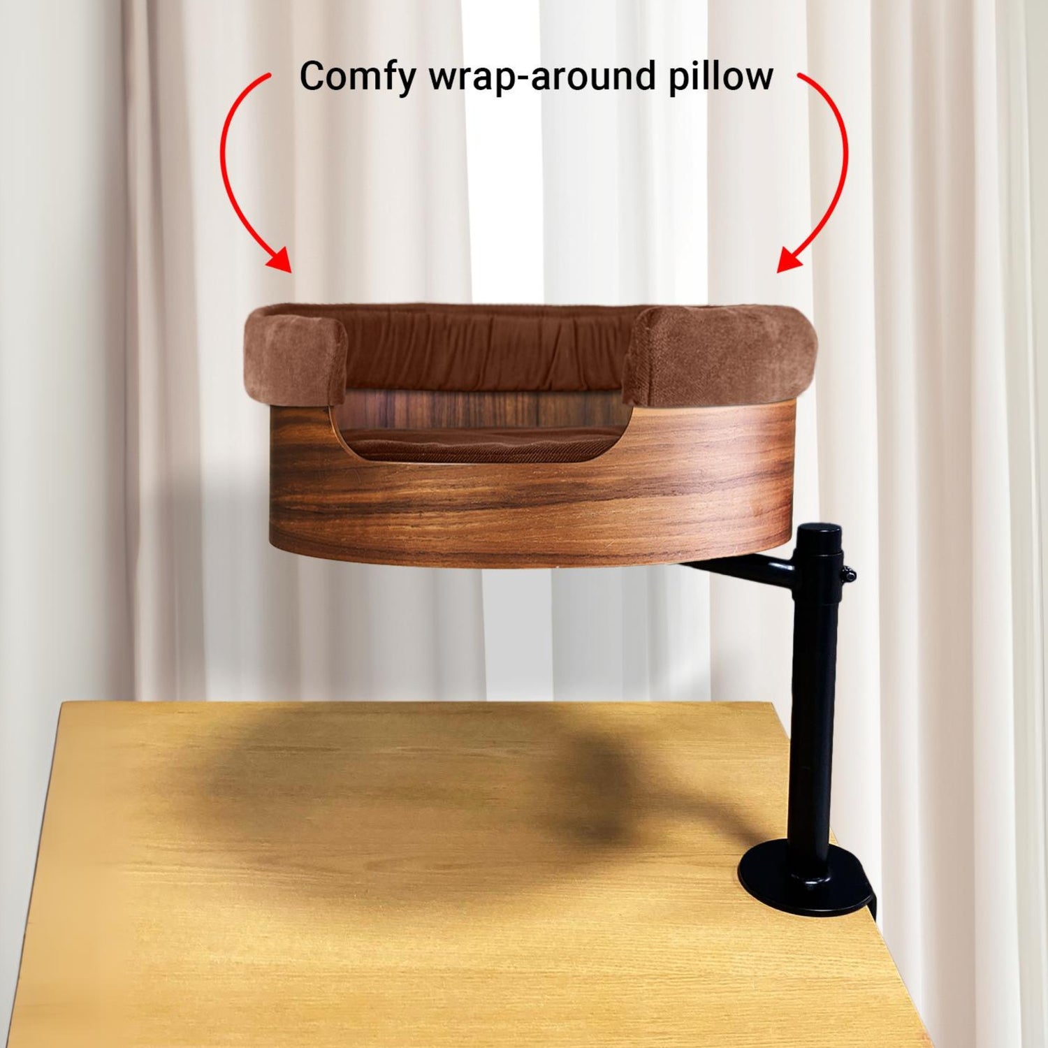 Wrap Around Pillow - Coffee - Desk Nest Cat Bed