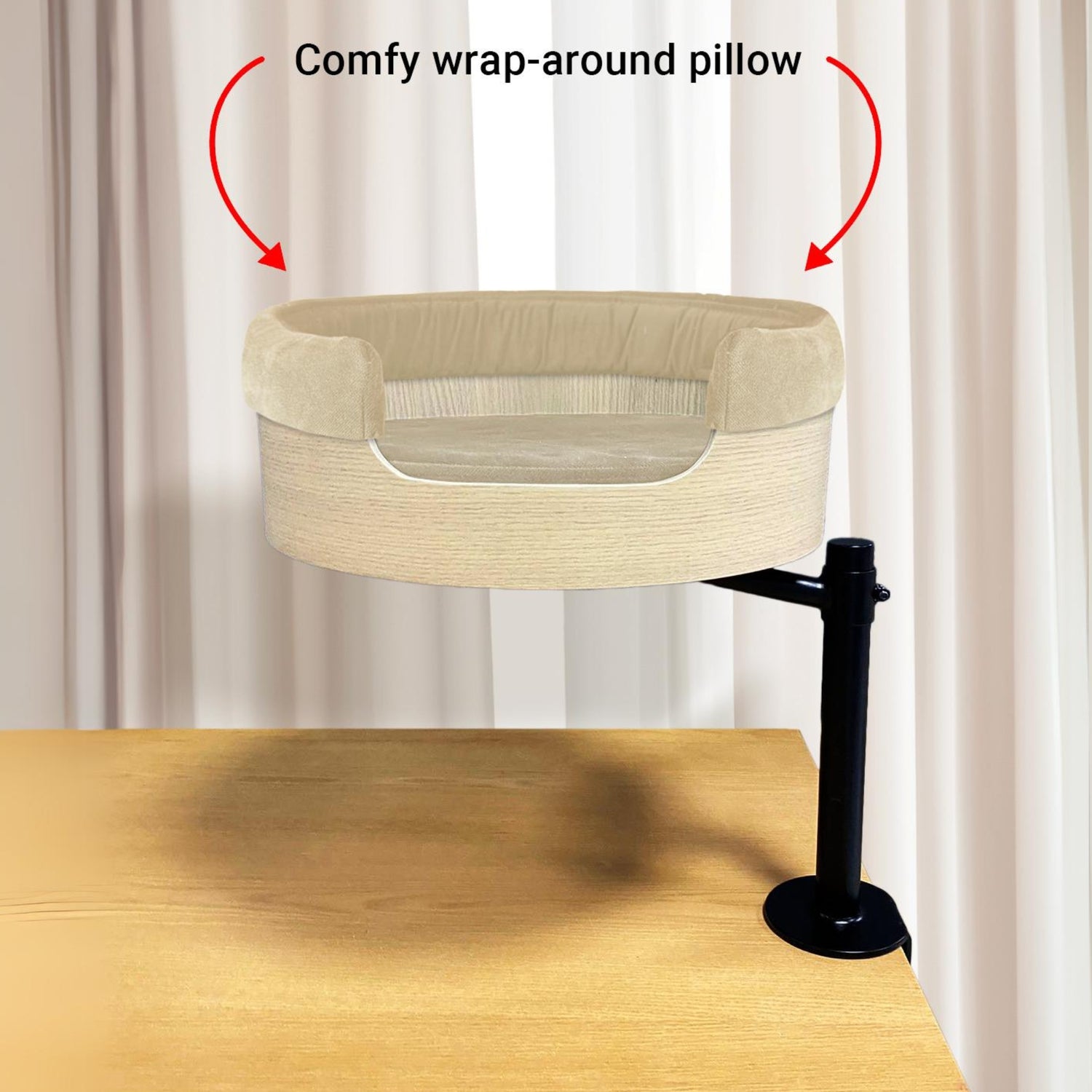 Wrap Around Pillow - Cream - Desk Nest Cat Bed